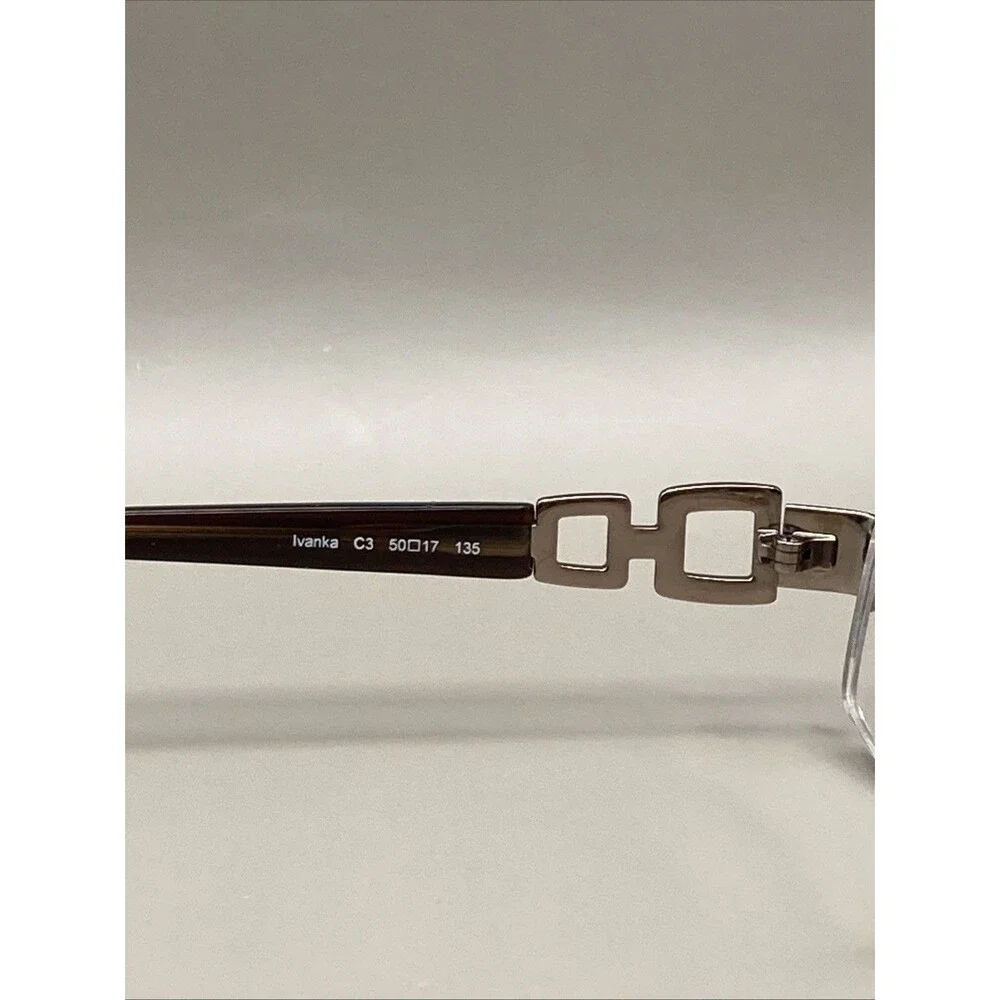 Linea Roma Ivanka C3 50 17 135 Geometric Brown Eyeglasses Frames & Case Italy